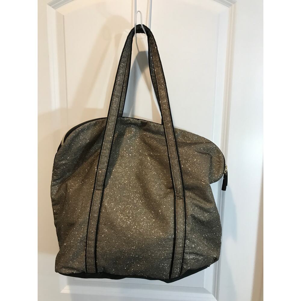 Victoria’s Secret Gold Glitter Weekender Tote Bag EUC - Picture 2 of 4